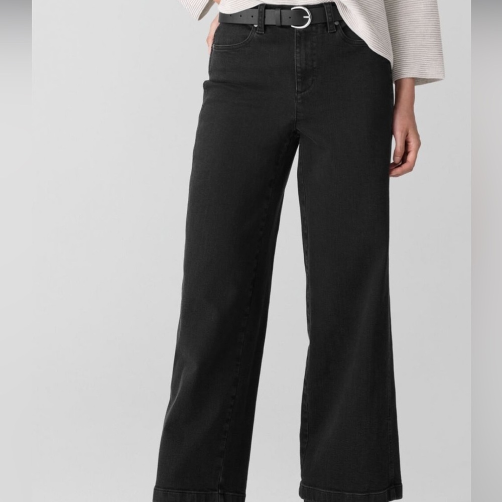Eileen Fisher Charcoal organic cotton straight jeans